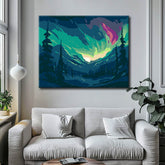 Painting by numbers Aurora mountain panorama